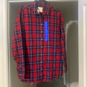 Jacks Girlfriend New York -Women’s super soft plaid button up shirt w/ pockets